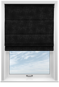 Florence Faux Suede, Classic Black - Motorised Roman Blind